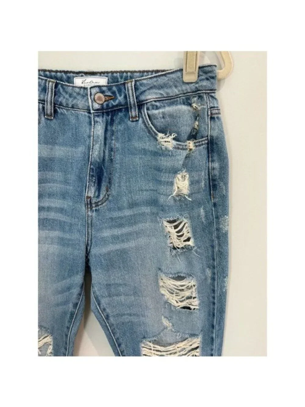 Kancan Signature Ultra High Rise 90s Cropped Straight Jeans Blue Size 28